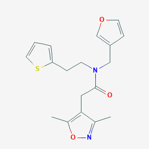 2-(3,5-dimethylisoxazol-4-yl)-N-(furan-3-ylmethyl)-N-(2-(thiophen-2-yl)ethyl)acetamide