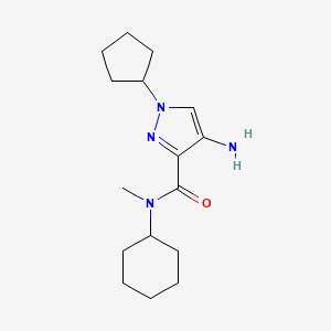 molecular formula C16H26N4O B2646207 4-Amino-N-cyclohexyl-1-cyclopentyl-n-methyl-1H-pyrazole-3-carboxamide CAS No. 2101199-80-6