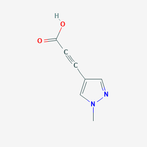 molecular formula C7H6N2O2 B2646216 3-(1-Methylpyrazol-4-yl)prop-2-ynoic acid CAS No. 1341369-17-2