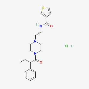 N-(2-(4-(2-phenylbutanoyl)piperazin-1-yl)ethyl)thiophene-3-carboxamide hydrochloride