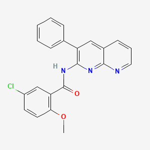 5-chloro-2-methoxy-N-(3-phenyl-1,8-naphthyridin-2-yl)benzamide