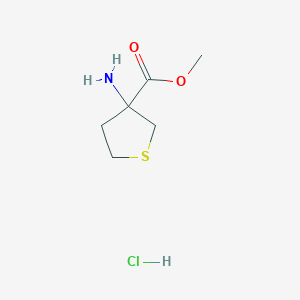 molecular formula C6H12ClNO2S B2646236 Methyl 3-aminothiolane-3-carboxylate;hydrochloride CAS No. 426258-53-9