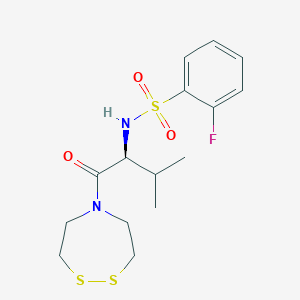 N-[(2S)-1-(1,2,5-dithiazepan-5-yl)-3-methyl-1-oxobutan-2-yl]-2-fluorobenzene-1-sulfonamide