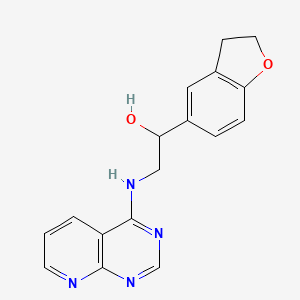 molecular formula C17H16N4O2 B2646253 1-(2,3-Dihydro-1-benzofuran-5-yl)-2-(pyrido[2,3-d]pyrimidin-4-ylamino)ethanol CAS No. 2380061-71-0