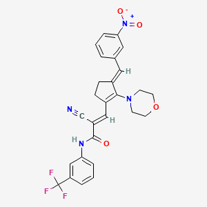 (E)-2-cyano-3-[(3E)-2-morpholin-4-yl-3-[(3-nitrophenyl)methylidene]cyclopenten-1-yl]-N-[3-(trifluoromethyl)phenyl]prop-2-enamide