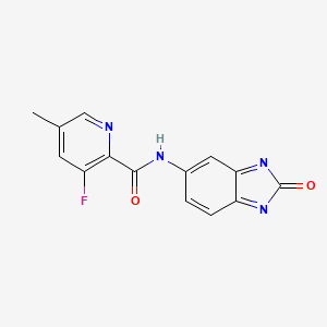 molecular formula C14H11FN4O2 B2646264 3-fluoro-5-methyl-N-(2-oxo-2,3-dihydro-1H-1,3-benzodiazol-5-yl)pyridine-2-carboxamide CAS No. 2415501-86-7