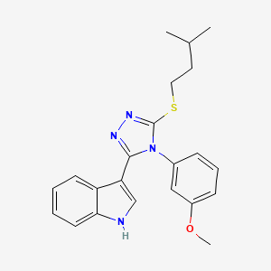3-(5-(isopentylthio)-4-(3-methoxyphenyl)-4H-1,2,4-triazol-3-yl)-1H-indole