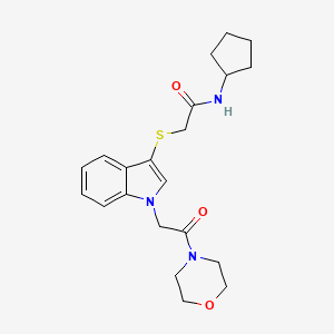 N-cyclopentyl-2-((1-(2-morpholino-2-oxoethyl)-1H-indol-3-yl)thio)acetamide