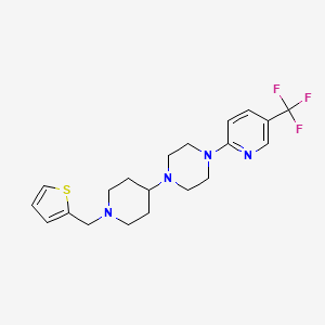 molecular formula C20H25F3N4S B2646277 1-(1-(Thiophen-2-ylmethyl)piperidin-4-yl)-4-(5-(trifluoromethyl)pyridin-2-yl)piperazine CAS No. 2034336-17-7