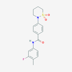 4-(1,1-dioxothiazinan-2-yl)-N-(3-fluoro-4-methylphenyl)benzamide