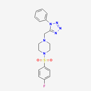 1-((4-fluorophenyl)sulfonyl)-4-((1-phenyl-1H-tetrazol-5-yl)methyl)piperazine