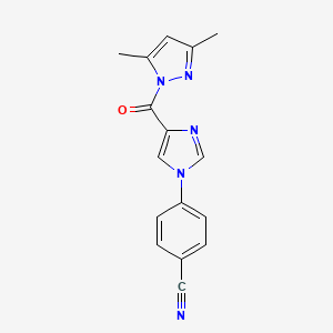 4-[4-(3,5-dimethyl-1H-pyrazole-1-carbonyl)-1H-imidazol-1-yl]benzonitrile