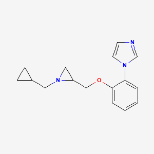 molecular formula C16H19N3O B2646300 1-[2-[[1-(Cyclopropylmethyl)aziridin-2-yl]methoxy]phenyl]imidazole CAS No. 2418712-49-7