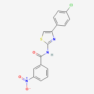 molecular formula C16H10ClN3O3S B2646307 N-[4-(4-chlorophenyl)-1,3-thiazol-2-yl]-3-nitrobenzamide CAS No. 361995-13-3