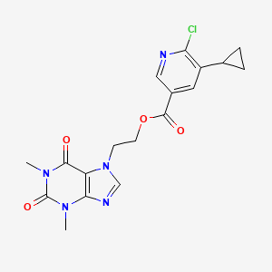 2-(1,3-dimethyl-2,6-dioxo-2,3,6,7-tetrahydro-1H-purin-7-yl)ethyl 6-chloro-5-cyclopropylpyridine-3-carboxylate