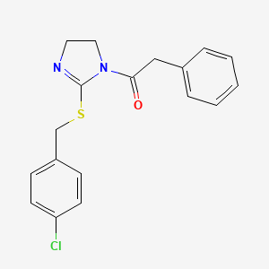 1-[2-[(4-Chlorophenyl)methylsulfanyl]-4,5-dihydroimidazol-1-yl]-2-phenylethanone