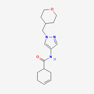 N-(1-((tetrahydro-2H-pyran-4-yl)methyl)-1H-pyrazol-4-yl)cyclohex-3-enecarboxamide