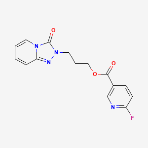 molecular formula C15H13FN4O3 B2646323 3-(3-氧代-[1,2,4]三唑并[4,3-a]吡啶-2-基)丙基 6-氟吡啶-3-羧酸酯 CAS No. 1385323-80-7