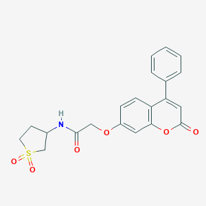molecular formula C21H19NO6S B264634 N-(1,1-dioxidotetrahydro-3-thienyl)-2-[(2-oxo-4-phenyl-2H-chromen-7-yl)oxy]acetamide 