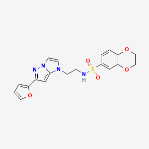 N-(2-(6-(furan-2-yl)-1H-imidazo[1,2-b]pyrazol-1-yl)ethyl)-2,3-dihydrobenzo[b][1,4]dioxine-6-sulfonamide