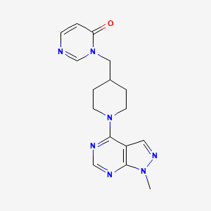 3-[(1-{1-methyl-1H-pyrazolo[3,4-d]pyrimidin-4-yl}piperidin-4-yl)methyl]-3,4-dihydropyrimidin-4-one