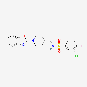N-((1-(benzo[d]oxazol-2-yl)piperidin-4-yl)methyl)-3-chloro-4-fluorobenzenesulfonamide