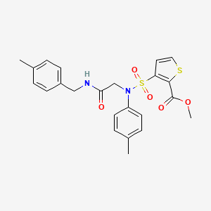 molecular formula C23H24N2O5S2 B2646367 Methyl 3-[{2-[(4-methylbenzyl)amino]-2-oxoethyl}(4-methylphenyl)sulfamoyl]thiophene-2-carboxylate CAS No. 895266-45-2