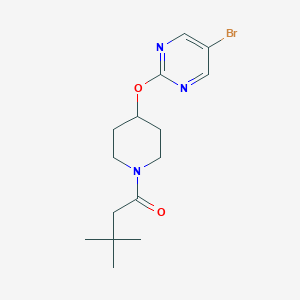 molecular formula C15H22BrN3O2 B2646373 1-[4-(5-Bromopyrimidin-2-yl)oxypiperidin-1-yl]-3,3-dimethylbutan-1-one CAS No. 2380178-06-1