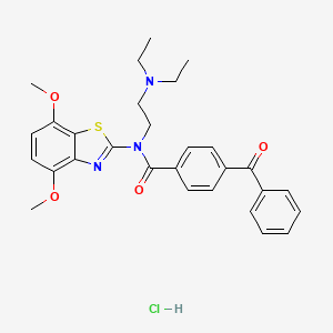 molecular formula C29H32ClN3O4S B2646379 4-苯甲酰基-N-(2-(二乙氨基)乙基)-N-(4,7-二甲氧基苯并[d]噻唑-2-基)苯甲酰胺盐酸盐 CAS No. 1321729-39-8