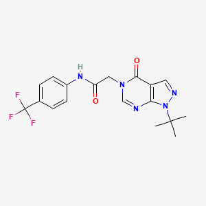 molecular formula C18H18F3N5O2 B2646387 2-(1-(tert-butyl)-4-oxo-1H-pyrazolo[3,4-d]pyrimidin-5(4H)-yl)-N-(4-(trifluoromethyl)phenyl)acetamide CAS No. 863447-94-3