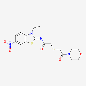 (Z)-N-(3-ethyl-6-nitrobenzo[d]thiazol-2(3H)-ylidene)-2-((2-morpholino-2-oxoethyl)thio)acetamide