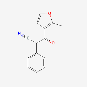 molecular formula C14H11NO2 B2646391 3-(2-Methylfuran-3-yl)-3-oxo-2-phenylpropanenitrile CAS No. 1094230-14-4