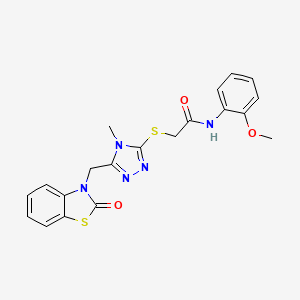 N-(2-methoxyphenyl)-2-((4-methyl-5-((2-oxobenzo[d]thiazol-3(2H)-yl)methyl)-4H-1,2,4-triazol-3-yl)thio)acetamide