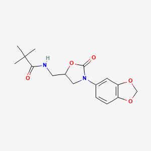 N-((3-(benzo[d][1,3]dioxol-5-yl)-2-oxooxazolidin-5-yl)methyl)pivalamide