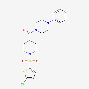 (1-((5-Chlorothiophen-2-yl)sulfonyl)piperidin-4-yl)(4-phenylpiperazin-1-yl)methanone