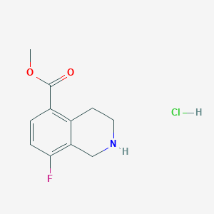 molecular formula C11H13ClFNO2 B2646417 Methyl 8-fluoro-1,2,3,4-tetrahydroisoquinoline-5-carboxylate;hydrochloride CAS No. 2253638-70-7