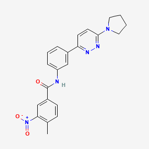 4-methyl-3-nitro-N-(3-(6-(pyrrolidin-1-yl)pyridazin-3-yl)phenyl)benzamide