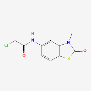 molecular formula C11H11ClN2O2S B2646421 2-Chloro-N-(3-methyl-2-oxo-1,3-benzothiazol-5-yl)propanamide CAS No. 2411240-01-0