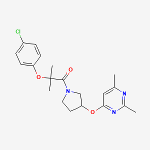 2-(4-Chlorophenoxy)-1-{3-[(2,6-dimethylpyrimidin-4-yl)oxy]pyrrolidin-1-yl}-2-methylpropan-1-one