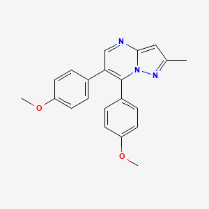 molecular formula C21H19N3O2 B2646423 6,7-Bis(4-methoxyphenyl)-2-methylpyrazolo[1,5-a]pyrimidine CAS No. 439110-71-1