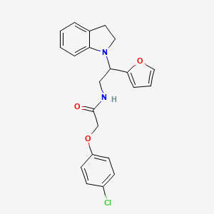 2-(4-chlorophenoxy)-N-(2-(furan-2-yl)-2-(indolin-1-yl)ethyl)acetamide