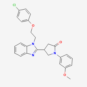 molecular formula C26H24ClN3O3 B2646437 4-{1-[2-(4-chlorophenoxy)ethyl]-1H-benzimidazol-2-yl}-1-(3-methoxyphenyl)pyrrolidin-2-one CAS No. 862191-81-9