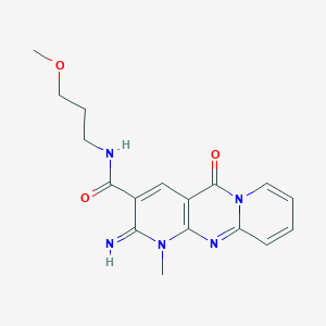 molecular formula C17H19N5O3 B2646441 2-imino-N-(3-methoxypropyl)-1-methyl-5-oxo-2,5-dihydro-1H-dipyrido[1,2-a:2',3'-d]pyrimidine-3-carboxamide CAS No. 797772-13-5