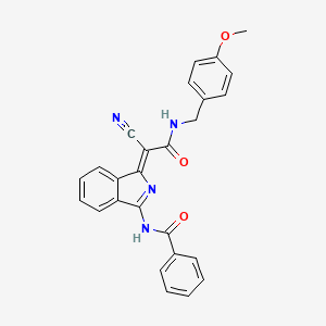 molecular formula C26H20N4O3 B2646459 （Z）-N-(1-(1-氰基-2-（（4-甲氧基苄基）氨基）-2-氧代乙叉基）-1H-异吲哚-3-基）苯甲酰胺 CAS No. 899384-39-5