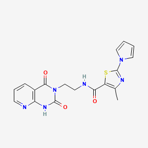 N-(2-(2,4-dioxo-1,2-dihydropyrido[2,3-d]pyrimidin-3(4H)-yl)ethyl)-4-methyl-2-(1H-pyrrol-1-yl)thiazole-5-carboxamide