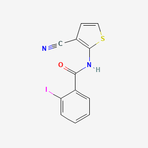 molecular formula C12H7IN2OS B2646461 N-(3-氰基噻吩-2-基)-2-碘苯甲酰胺 CAS No. 865546-20-9