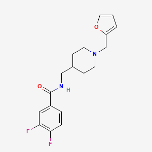 molecular formula C18H20F2N2O2 B2646464 3,4-二氟-N-((1-(呋喃-2-基甲基)哌啶-4-基)甲基)苯甲酰胺 CAS No. 954079-08-4