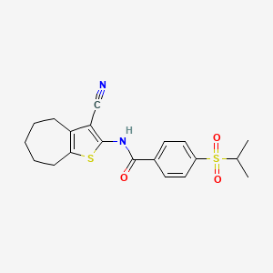 N-(3-cyano-5,6,7,8-tetrahydro-4H-cyclohepta[b]thiophen-2-yl)-4-(isopropylsulfonyl)benzamide