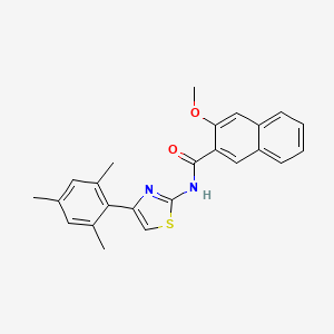 3-methoxy-N-[4-(2,4,6-trimethylphenyl)-1,3-thiazol-2-yl]naphthalene-2-carboxamide