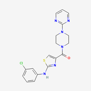 molecular formula C18H17ClN6OS B2646475 (2-((3-氯苯基)氨基)噻唑-4-基)(4-(嘧啶-2-基)哌嗪-1-基)甲苯酮 CAS No. 1172987-67-5